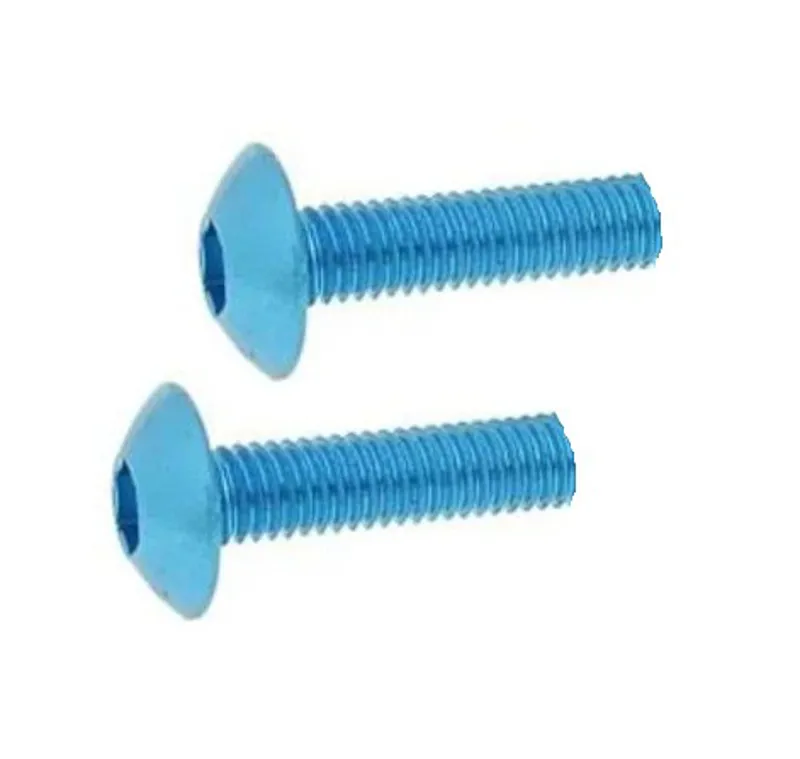 Aluminium M5 x16mm Button Head Anodised Blue Bolt x2